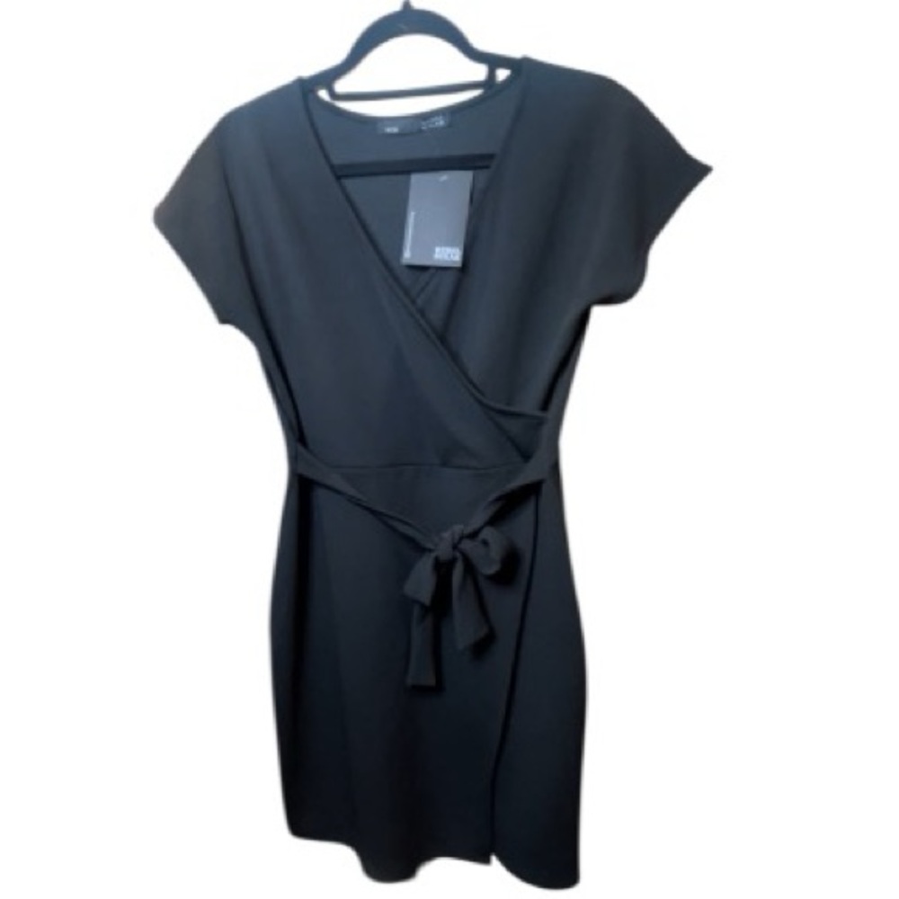 Rebel Sugar Black Wrap Mini Dress Size M NWT